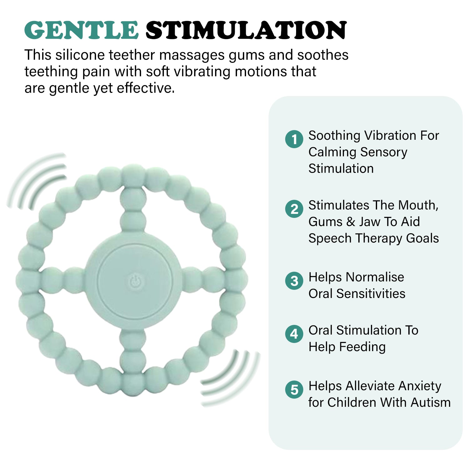 Vibrating Massaging Teether/ Speech Therapy Tool